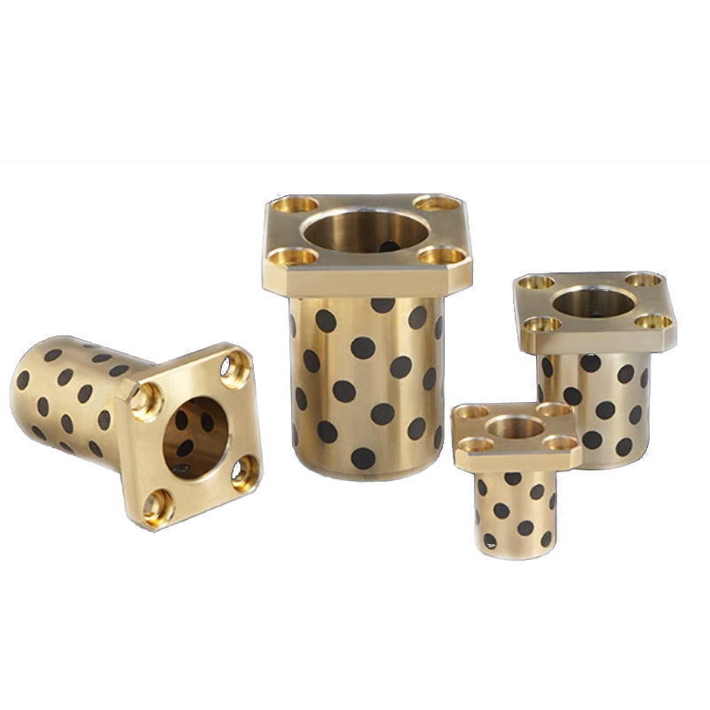 Self Lubricating Square Graphitic Bronze Bushing with Graphite Plug 