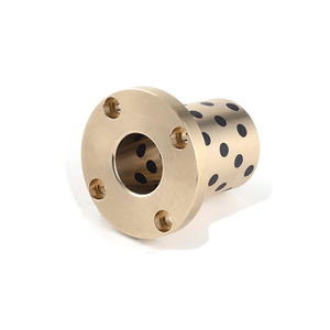 Factory Customized Round Flange Graphite Oilless Brass Bushing for OEM CNC 